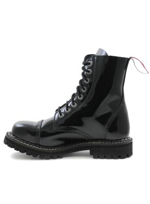 8 håls Svart lackskinn