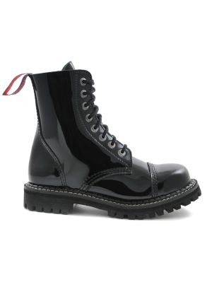 8 håls Svart lackskinn