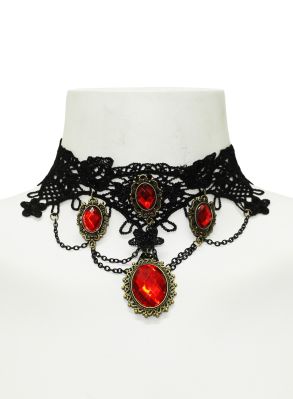 Röd barock choker