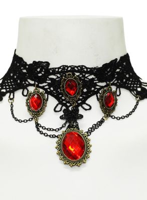 Röd barock choker