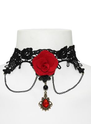 Röd ros choker