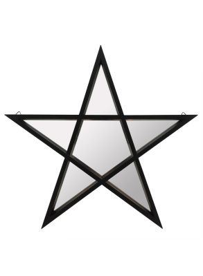 Svart pentagram spegelhylla