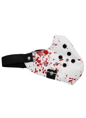 Vit halvmask blodsplatter