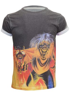 iron maiden eddie - grå/vit