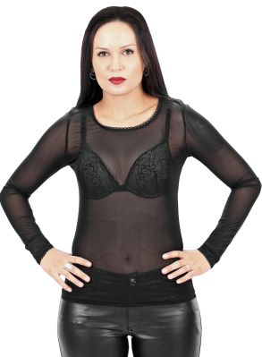 Långärmad nät topp