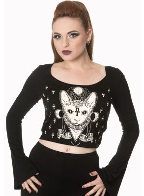 occult kitty crop top